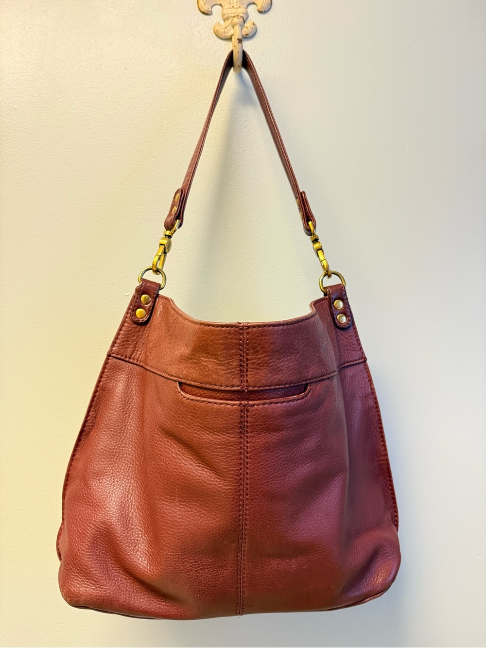 Hobo Pier shoulder bag brown 100% leather